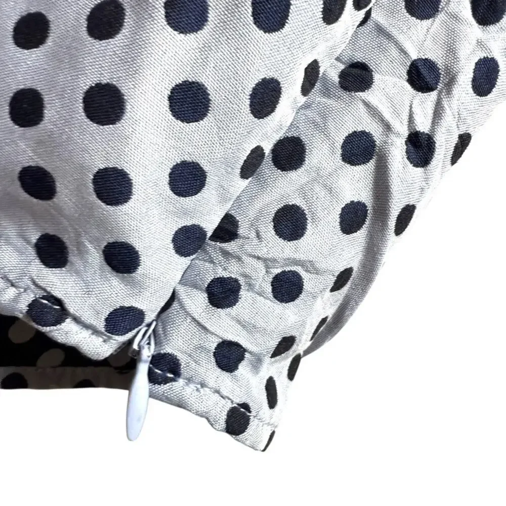 Free People Revolve Puff Sleeve Blouse Cropped‎ Polka Dot Blue Women 6